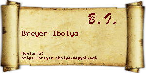 Breyer Ibolya névjegykártya